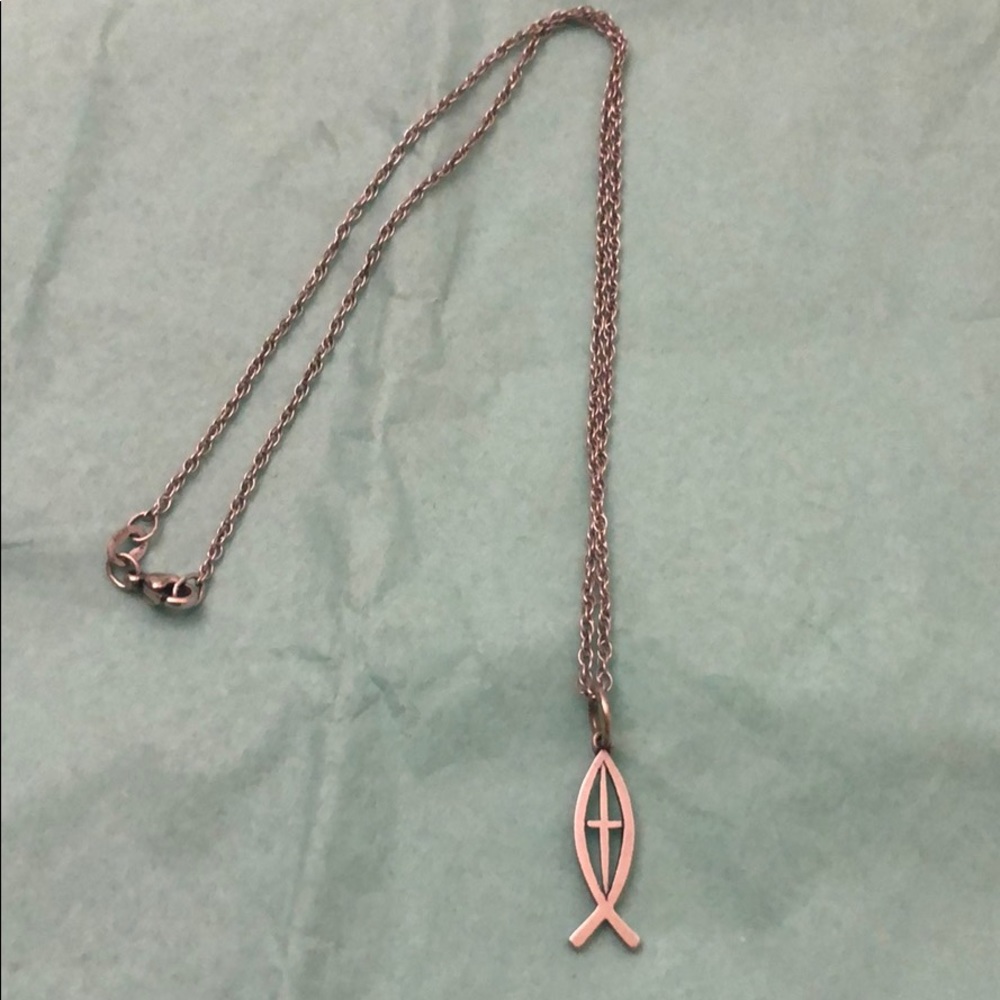 James Avery Necklace fish with cross pendant
